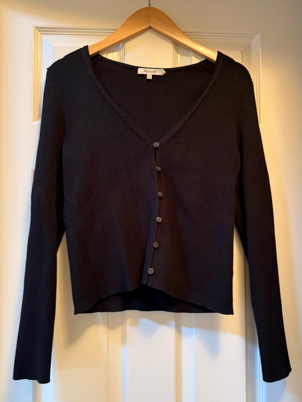 MADEWELL Carmon Cropped Cardigan Black-XL